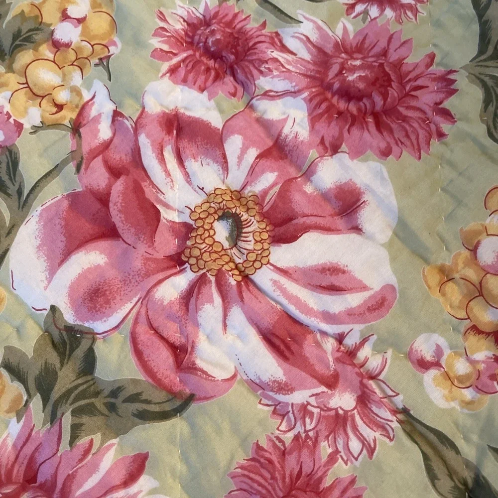 April Cornell QUEEN Size Quilt + 2 EURO Shams Pillow Cover Bedding Primavera New